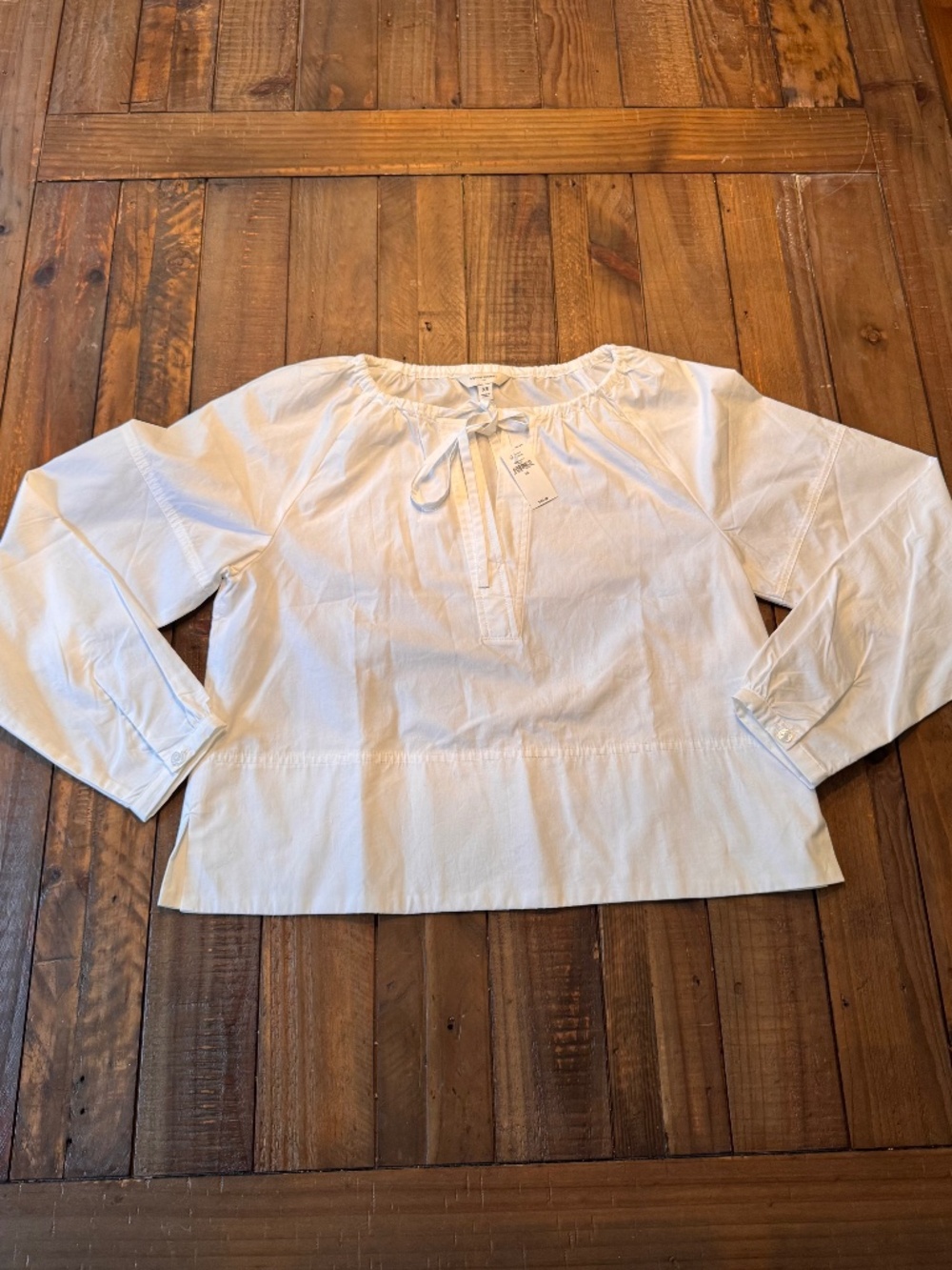 Banana Republic Cotton Poplin White Drawstring Top. New. Size X-Small